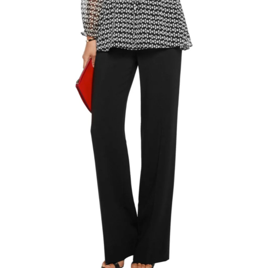 Like New Dvf Black Charli Crepe Wide-Leg Pants